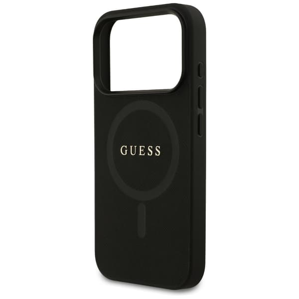 Guess Saffiano Classic Logo MagSafe-etui til iPhone 17 Pro, sort