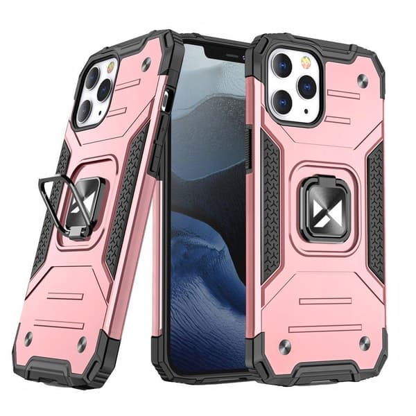 Wozinsky Ring Armor Hybrid Cover + Magnetisk Holder iPhone 13 Pro Lyserød