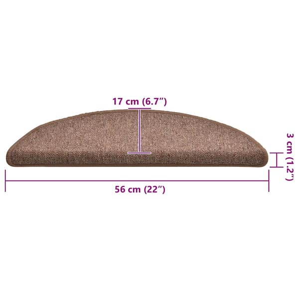 vidaXL trappemåtter 30 stk. brune 56x17x3 cm