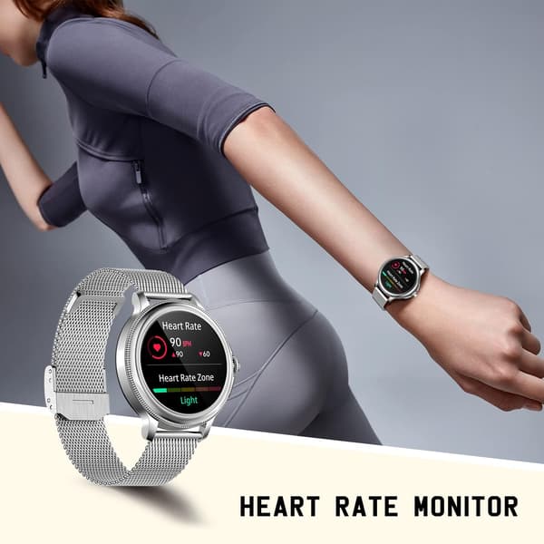 SMARTWATCH 1,2" HD iOS Android Bluetooth PULSSKRIDTTÆLLER 2 REMME SØLV