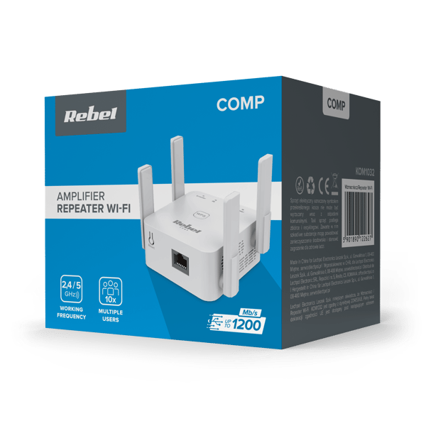 Repeater - 2,4+5 GHz trådløs netværksforstærker Rebel