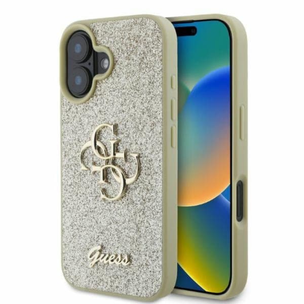Guess Fixed Glitter Big 4G - iPhone 16 cover (guld)