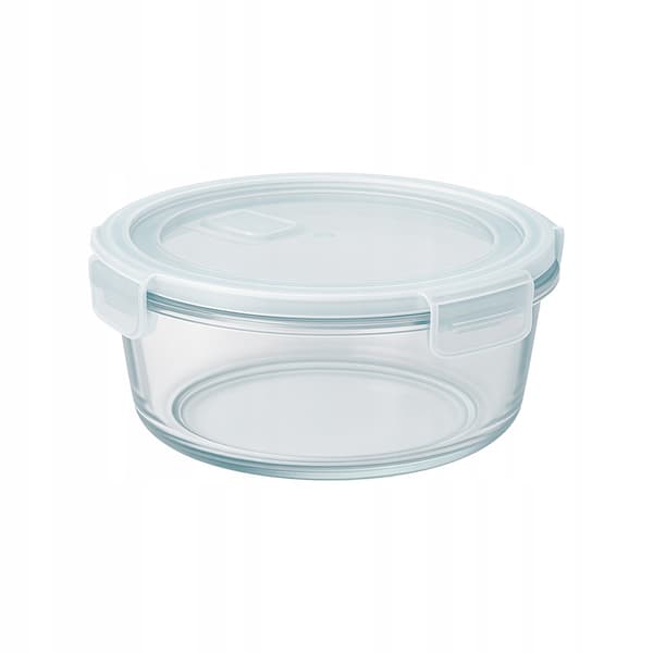 Hermetisk rund glasbehållare 620 ml för mat, sallad, lunch, soppa