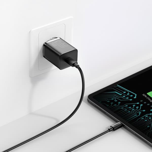 Baseus Super Si Hurtigoplader 1C 30W Vægoplader (Sort)