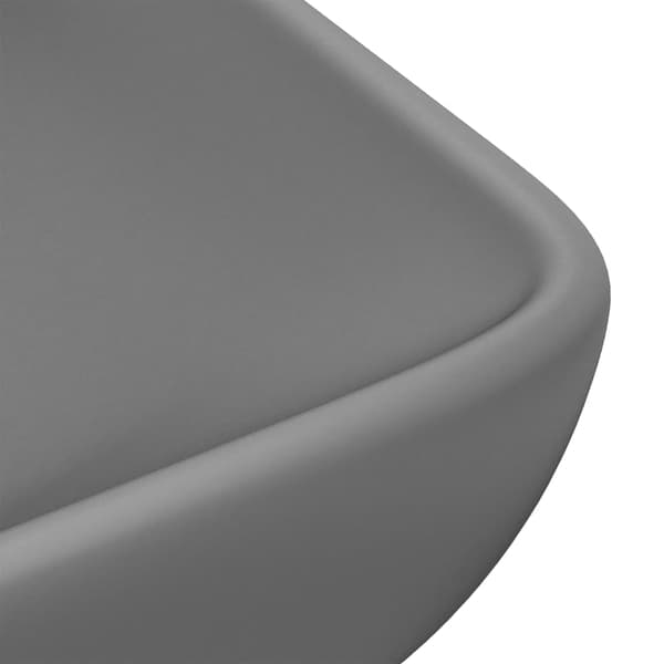 vidaXL rektangulær håndvask mat mørkegrå 71x38 cm keramik