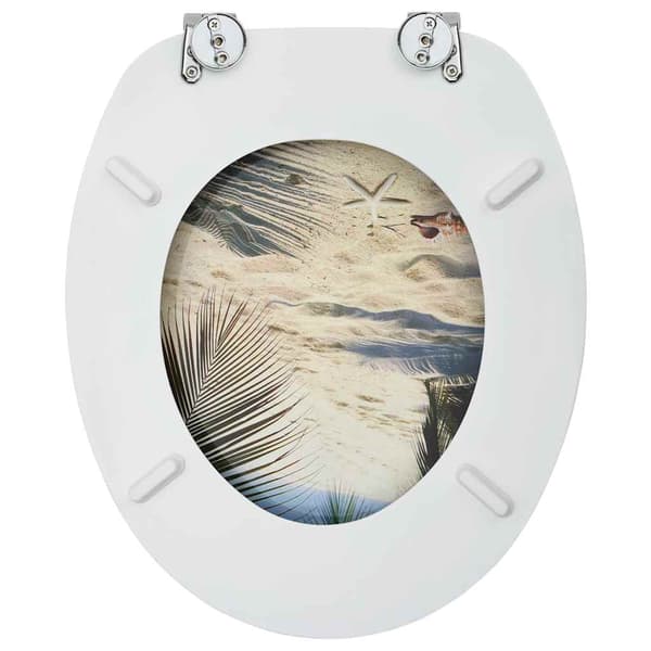 vidaXL WC-istuin kannella, MDF, rantakuvio