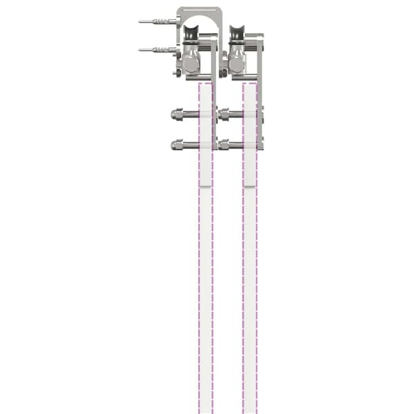 vidaXL Skjutdörrsfäste 400 cm stål silver