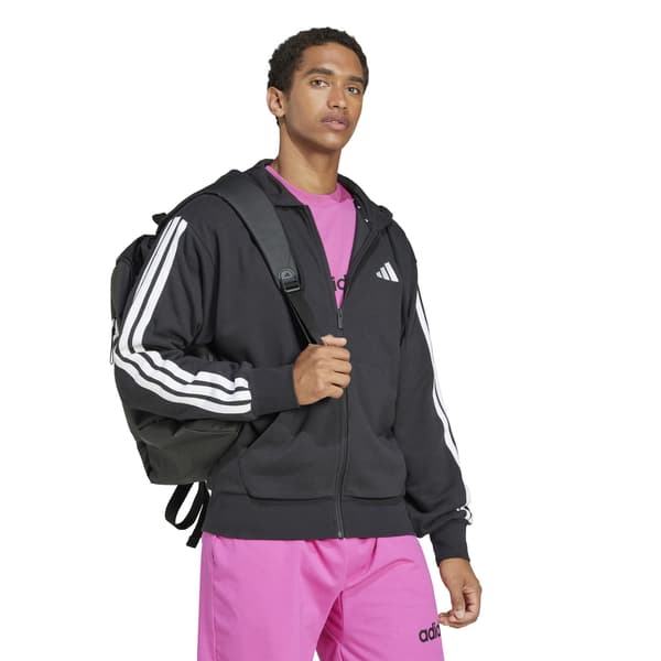 Herre adidas Essentials 3-Stripes hættetrøje sort JD1877 størrelse S