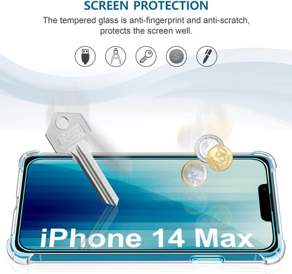 APPLE IPHONE 14 PLUS SILIKONSKAL + 2x HÄRDAT GLAS A2886 A2632