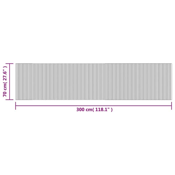vidaXL Rektangulär matta, ljus naturfärgad, 70x300 cm, bambu