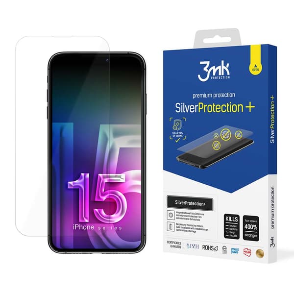 Apple iPhone 15 Plus skyddsskal 3mk SilverProtection+ silver