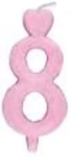 Numero 8 sydänkakkukynttilä pinkki