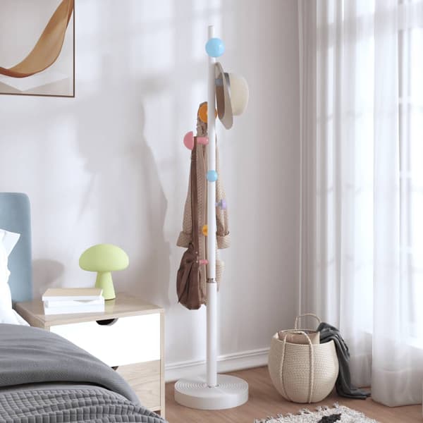 vidaXL Stående klädhängare vit 172 cm målad järn