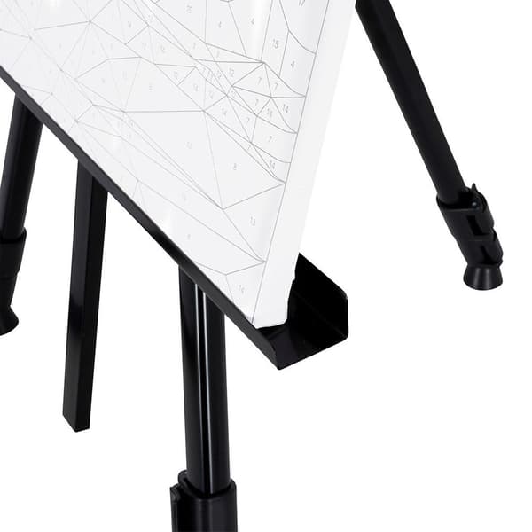 Malerstaffeli med taske metal sort foldbar 162 cm
