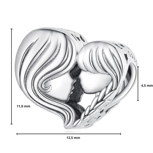 Hjärta mor och dotter silverberlockpärla silver 925