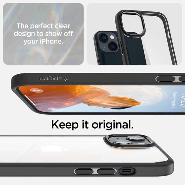 Spigen Ultra Hybrid - Etui til iPhone 15 Plus / iPhone 14 Plus (Sort)