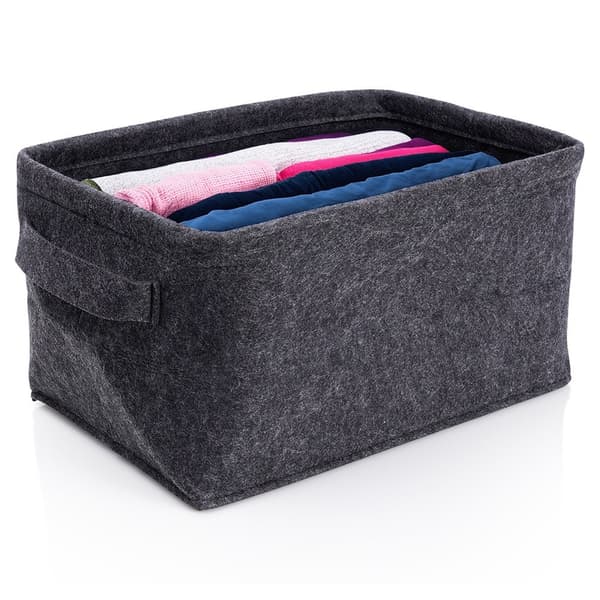 Filtkorg för förvaring vikbar svart 36x27x20 cm