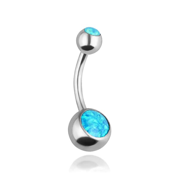 Iriserande blå navelring - silver - KP-016 1.6/10