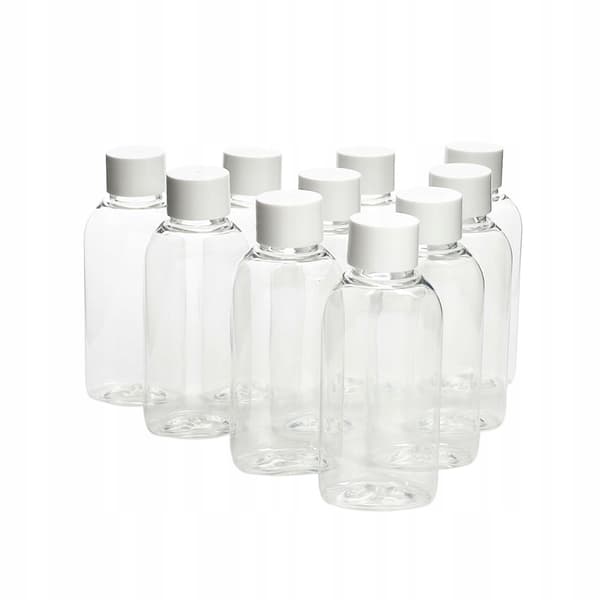 Plastikflaske med låg, 50 ml, 10 stk.