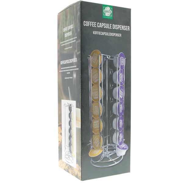 DOLCE GUSTO KAFFEKAPSELSTÄLL, 4 RADER, SVÄNGBART STÅLSTÄLL