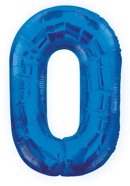 Foliopallo 76 cm sininen numero "0", 1 kpl