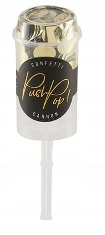 Push Pop konfetti poppers, guld, 1 st.