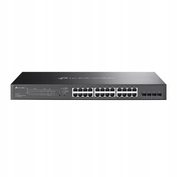 TP-LINK SG2428LP Netværksswitch, 24 Gigabit-porte, PoE+, Grå