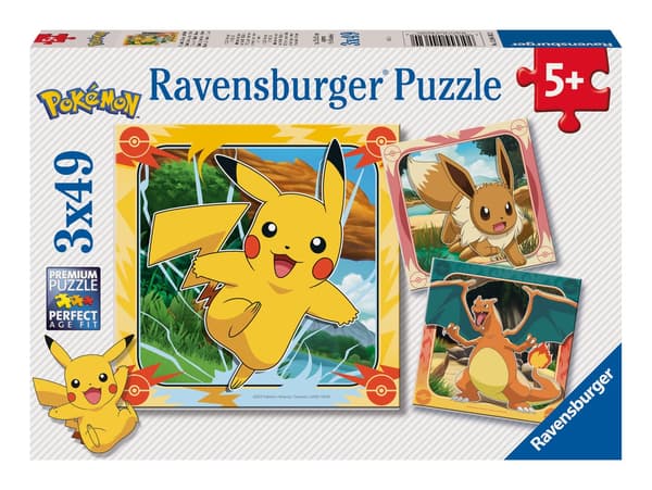 Ravensburger - Pokémon-pussel 3x49 bitar. 12004062