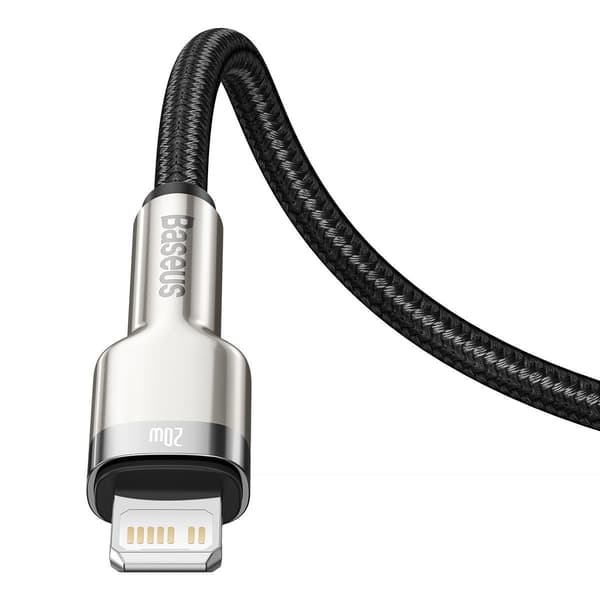 Baseus Cafule USB-C - Lightning -kaapeli, PD, 20W, 1m (musta)