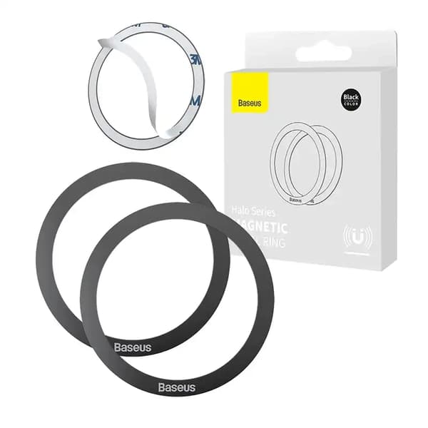 Baseus Halo magnetisk ring til telefon, MagSafe, sort (2 stk.)