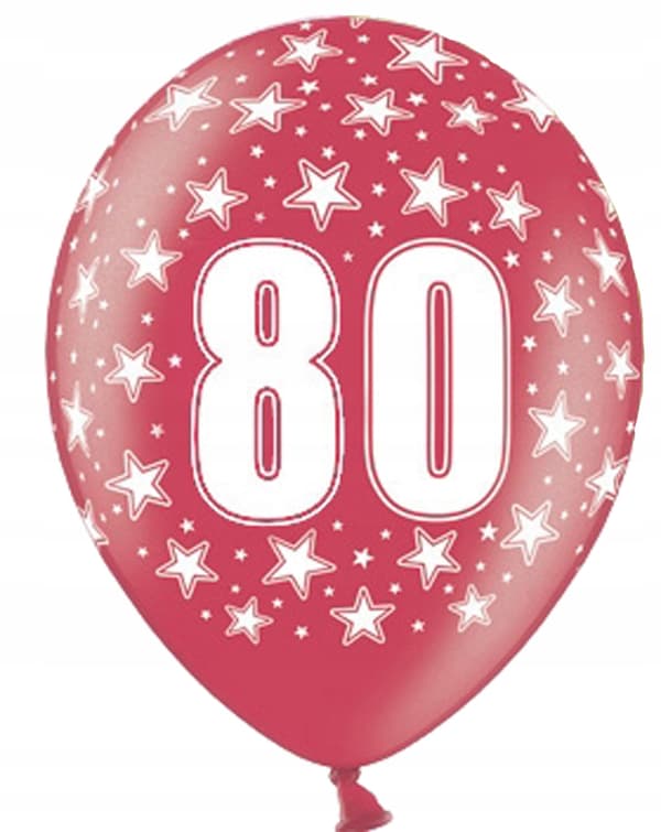 Balloner med 80-årstryk, 1 stk.