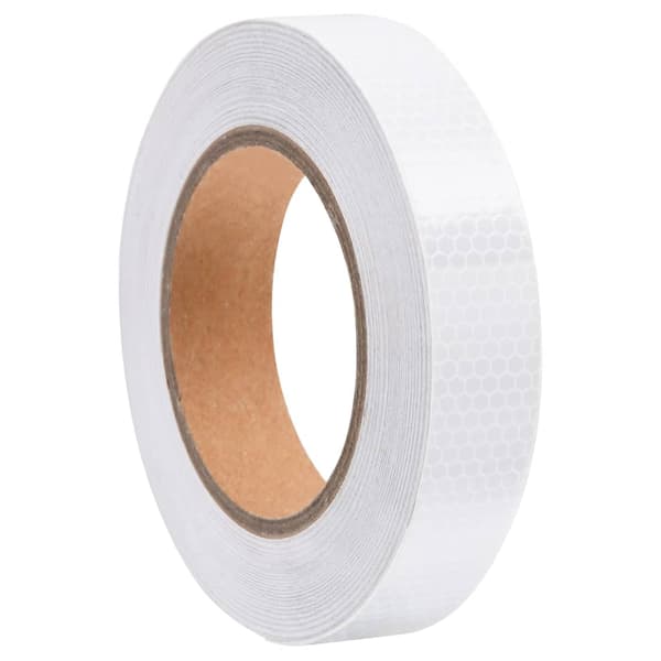 vidaXL Reflekterande tejp, vit, 2,5 cm x 20 m, PVC