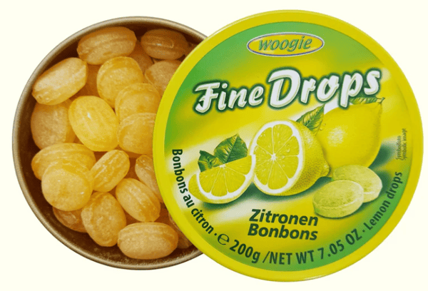 Woogie citronbolsjer på dåse 200 g