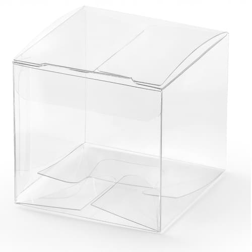 Fyrkantiga askar, transparenta, 5x5x5 10 st.