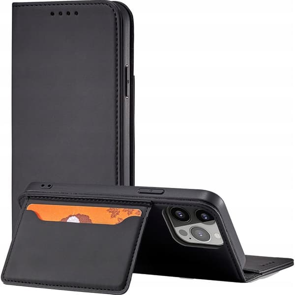 Magnetkortcover til iPhone 13 Pro Max cover med kortholder, sort