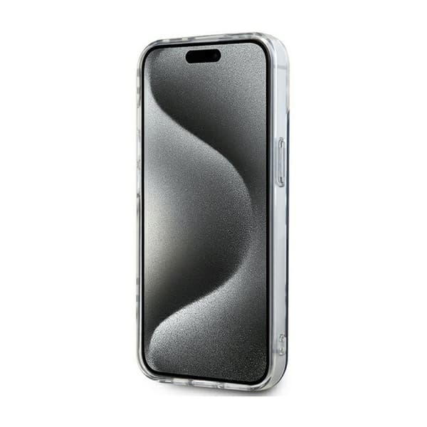 DKNY IML Ternet Mono Mønster Etui til iPhone 15 Plus / 14 Plus (Sort)