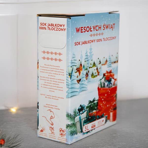 JUL ÆBLEJUICE KARTON 100% PRESSE 3L Til Julegaver