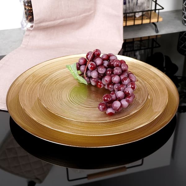 Desserttallerken glas gylden 21 cm