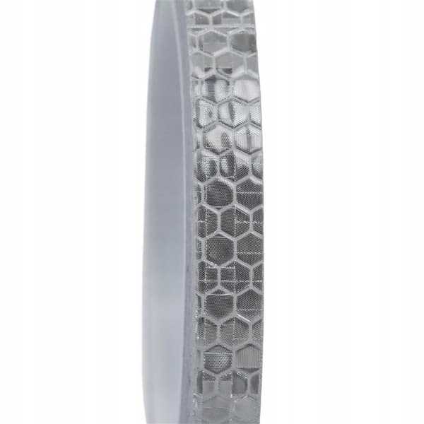 Reflekterande självhäftande tejp 8m x 1cm silverfärgad för fälg båge hjälm