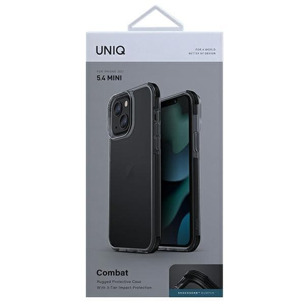 UNIQ Combat iPhone 13 mini 5.4 coversort/kulstofsort