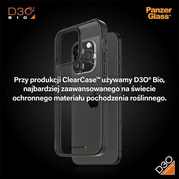PanzerGlass ClearCase til iPhone 15 Pro Max, certificeret i militærkvalitet - klar sort