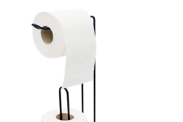 Svart toalettpappersställ 54 cm