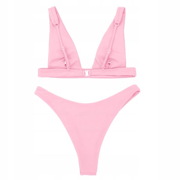 Todelt brasiliansk bikini badedragt pink strand pool M