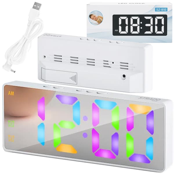Digital RGB LED vækkeur - DAC8 - Hvid