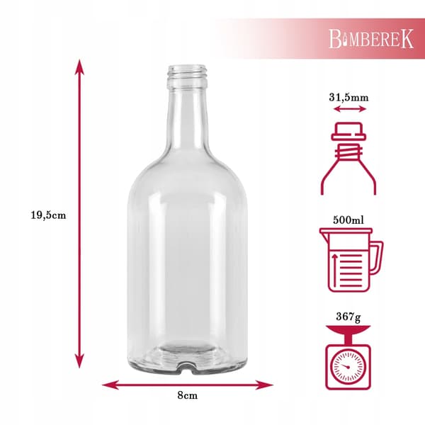 50x Moderna Blankflaskor 500ml + Kork För Likörer, Juice, Vin 0,5l