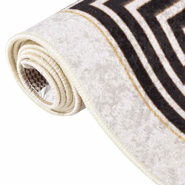 vidaXL vaskbart tæppe 80x300 cm lys beige skridsikkert
