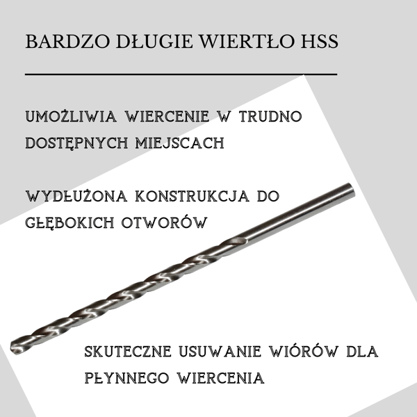 Extra lång borr 9,0x320 mm. HSS. Metallborr. DIN1869.
