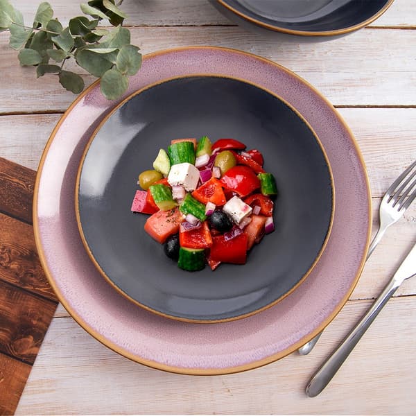 Keraaminen harmaa desserttilautanen lasitettu 20,5 cm