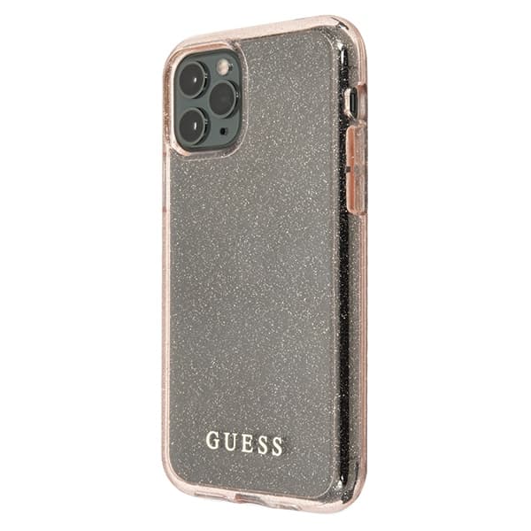Guess GUHCN58PCGLPI iPhone 11 Pro Rosa/rosa hårt skal Glitter