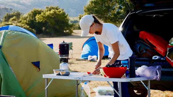 TRIP campingbord, foldbart, 120x60 cm, hvid
